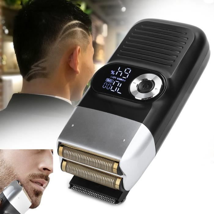 Q152101 Rasoio elettrico ricaricabile a lamina, rifinitore per barba e testa rasata, rasoio per baffi con display LCD per uomo