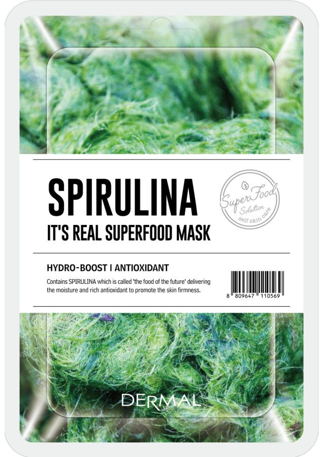 Tikras supermaisto spirulinos antioksidacinė kaukė Raukšles ir senėjimą stabdantys kremai