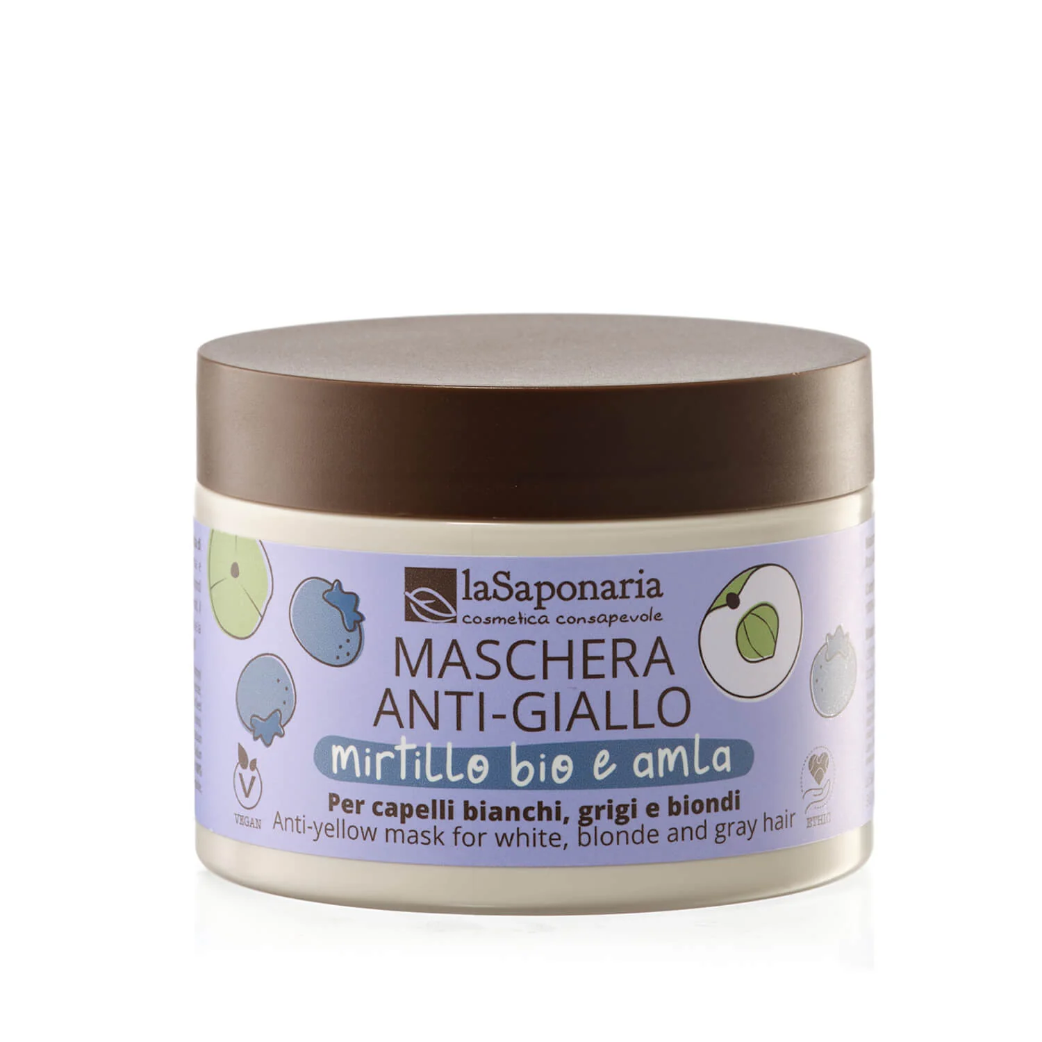 Capelli e Cute Maschera anti-giallo - Mirtillo Bio e Amla - Maschera Protezione Colore Capelli