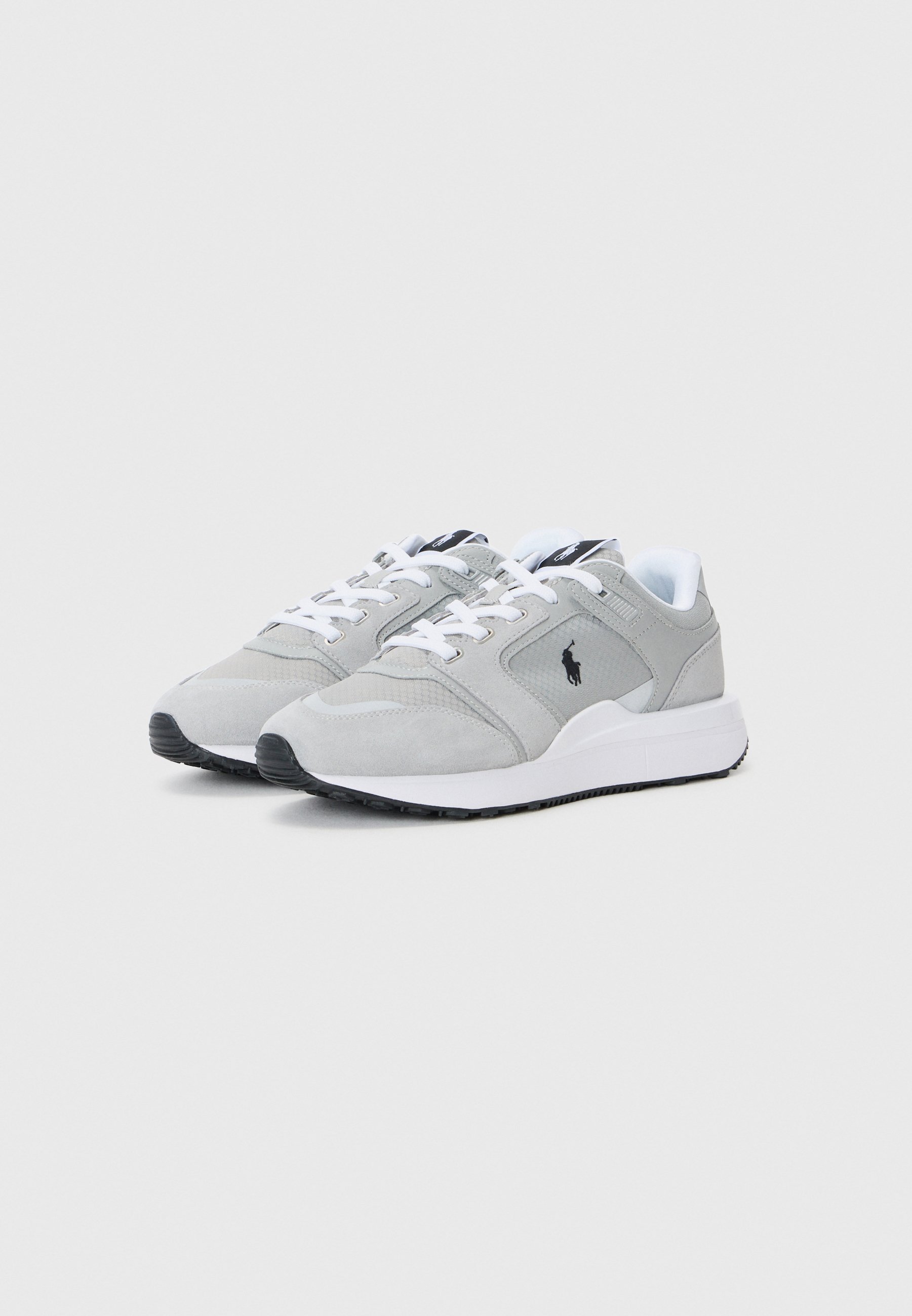 Polo Ralph Lauren TRAIN 89 V2 SUEDE-PANELED SNEAKER - Sportbačiai - pilki/balti