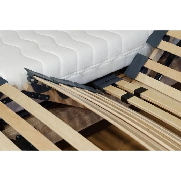 Set relax TALCA: materasso + basi letto elettriche, finitura ciliegio, 2 x 70 x 190 cm - Schiuma - 14 cm - Rigido