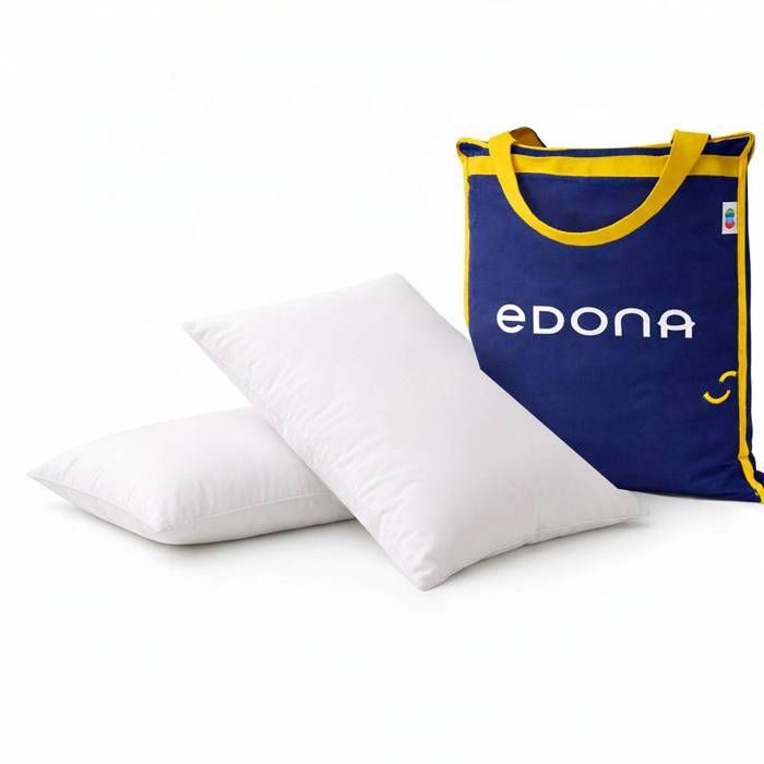Edona Le classique Lot de 2 Oreillers Carré 60x60 cm Synthétique Moelleux Fabriqué France Qualité Hôtelière