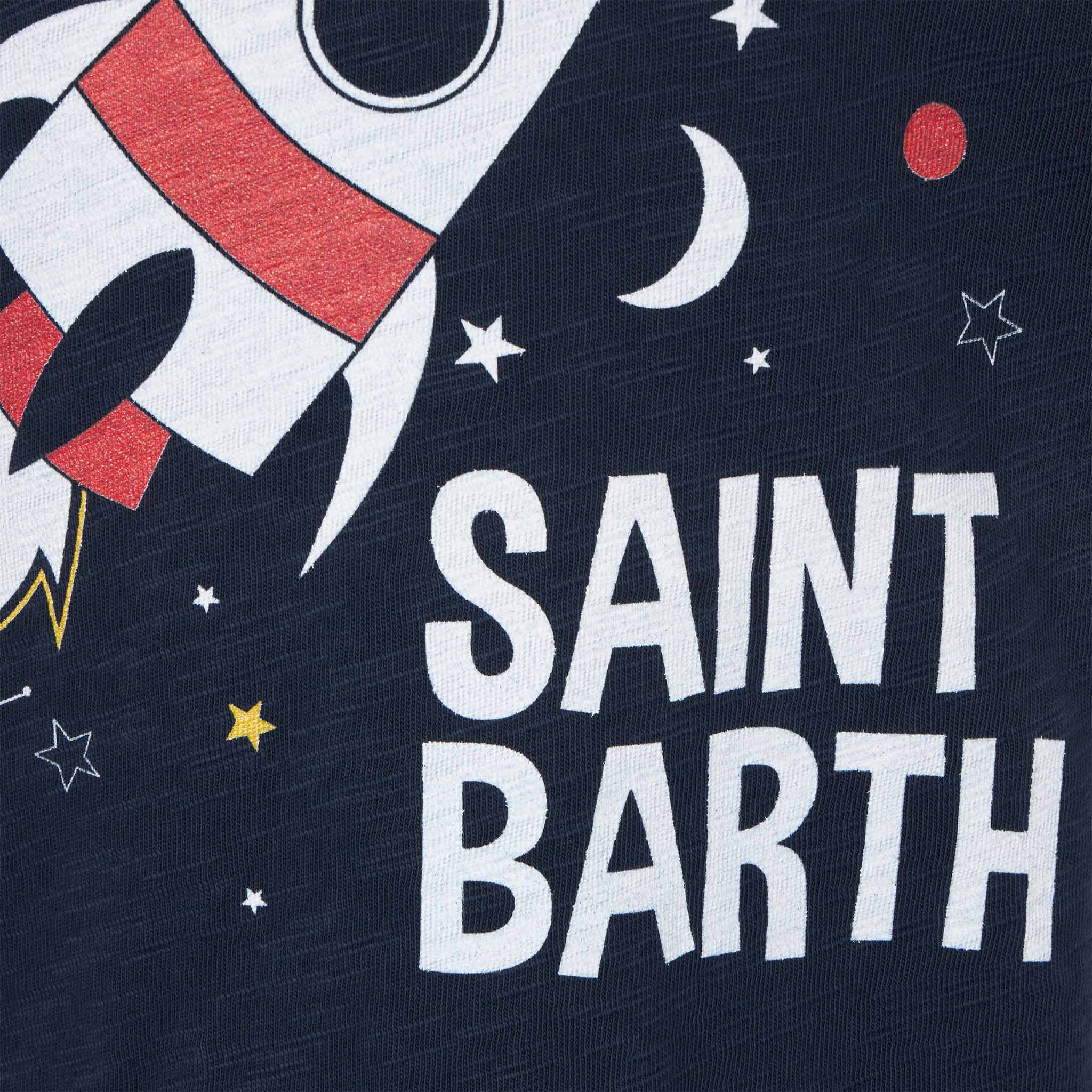 Space Razzo blaues Kinder-T-Shirt