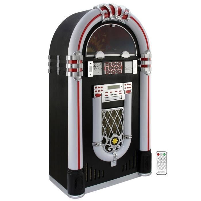 Jukebox retrò MonsterShop - Lettore CD, MP3, Bluetooth, Radio, AUX, Illuminazione