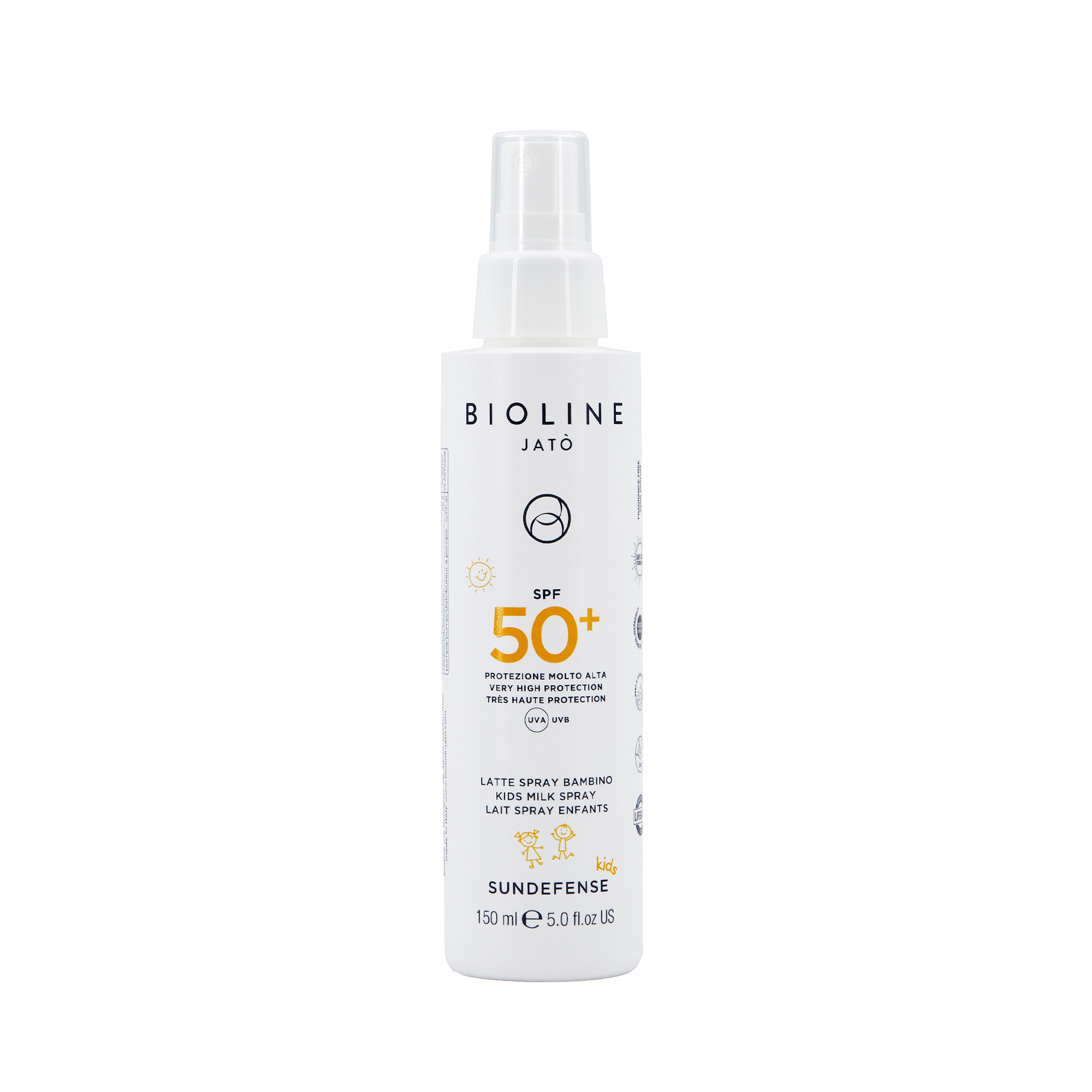 Spray de lapte pentru copii cu protecție foarte ridicată SPF50+ 150 ml - Bioline Jatò
