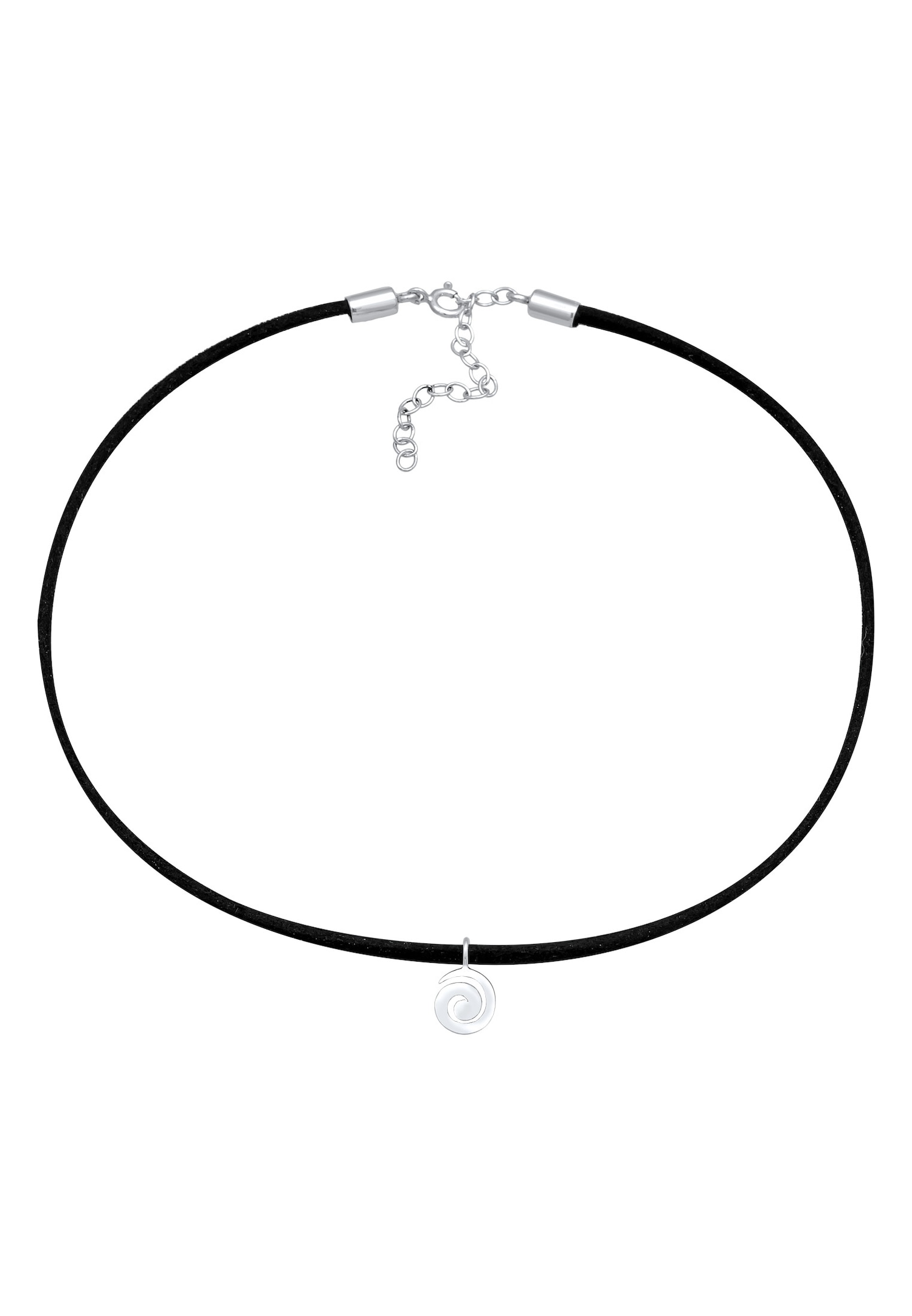 Elli Femmes Choker spirale avec similicuir en Argent Sterling 925