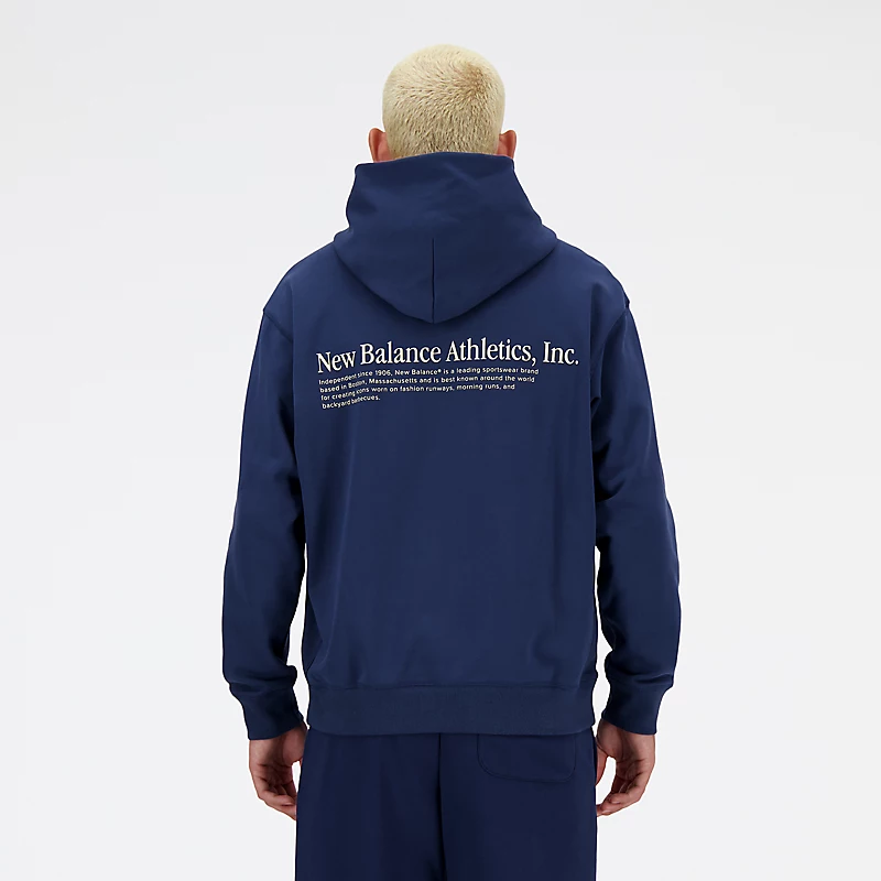 Męska bluza z kapturem i haftem do lekkoatletyki – NB NAVY