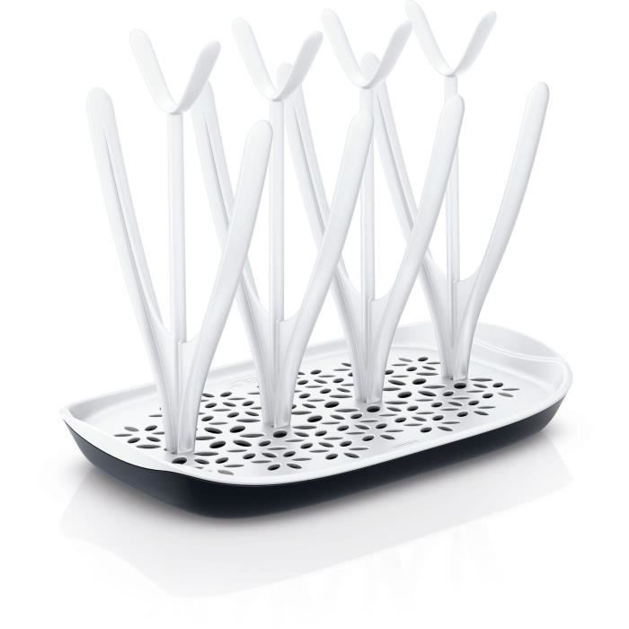 Portabiberon e tettarelle asciuga-tettarelle - PHILIPS AVENT - Vaschetta raccogligocce rimovibile - Bianco/Grigio