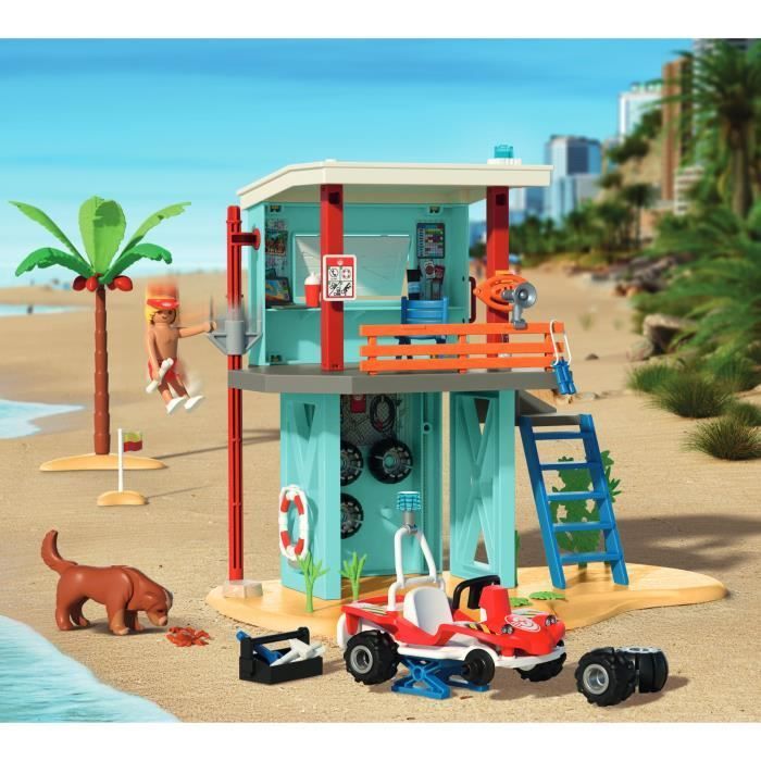 Playmobil 71903 First Aid Station & Beach Cart, My Life Beach Vacation, 125 pieces, Ages 4+