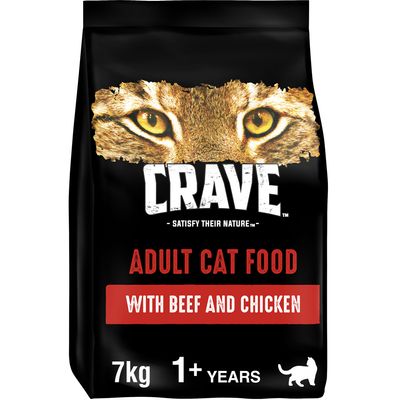 CRAVE Trockenfutter für ausgewachsene Katzen mit Rind- und Hühnerfleisch