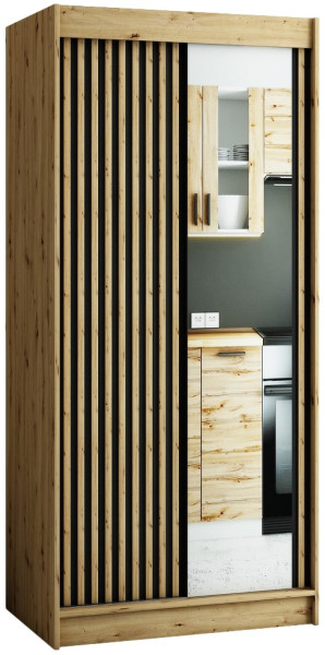 Szafa przesuwna Garderoba Lamelo 2 100 artisan   czarny
