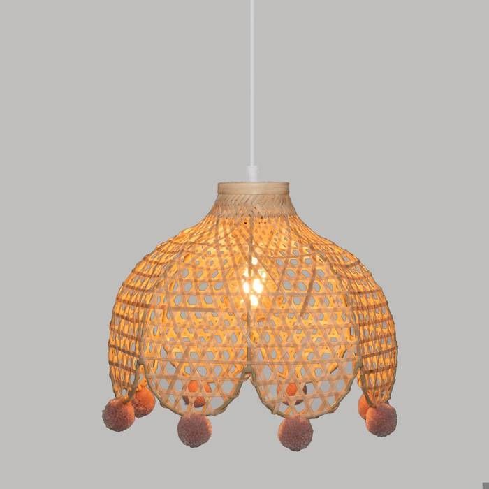 Suspension Week end à la campagne H.22cm bambou - Atmosphera Créateur d'intérieur