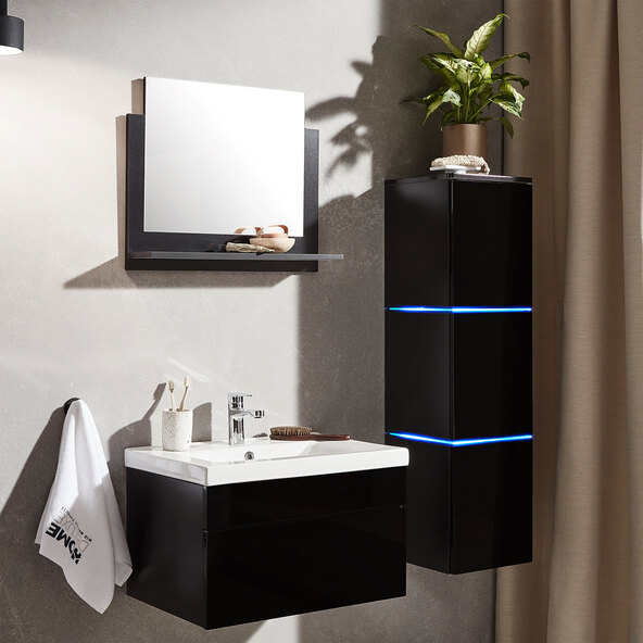 Mobilier de baie WANGEROOGE L, negru