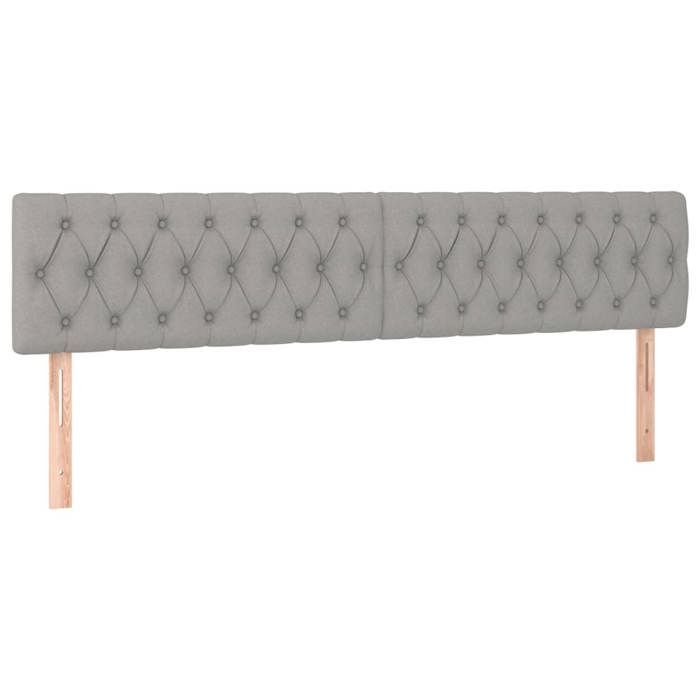 Cabeceiras - vidaXL - 2 peças - Cinza claro - Tecido resistente - Altura ajustável