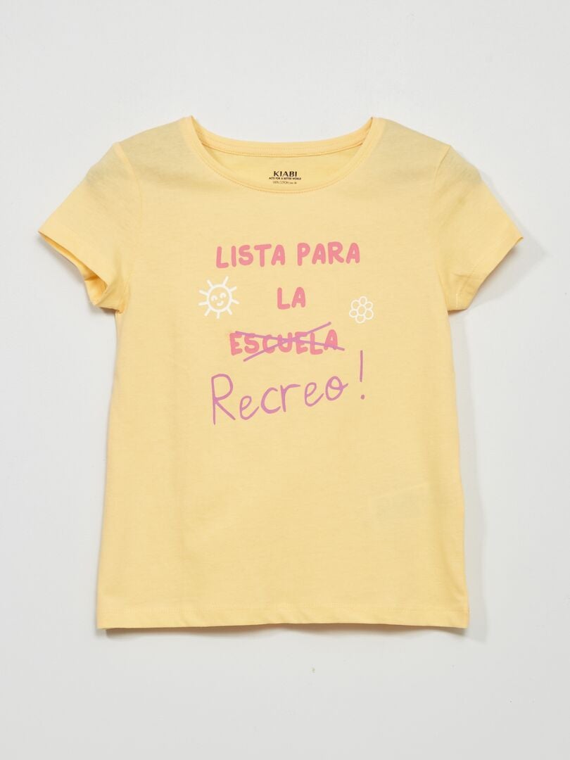 Bedrukt T-shirt - GEEL