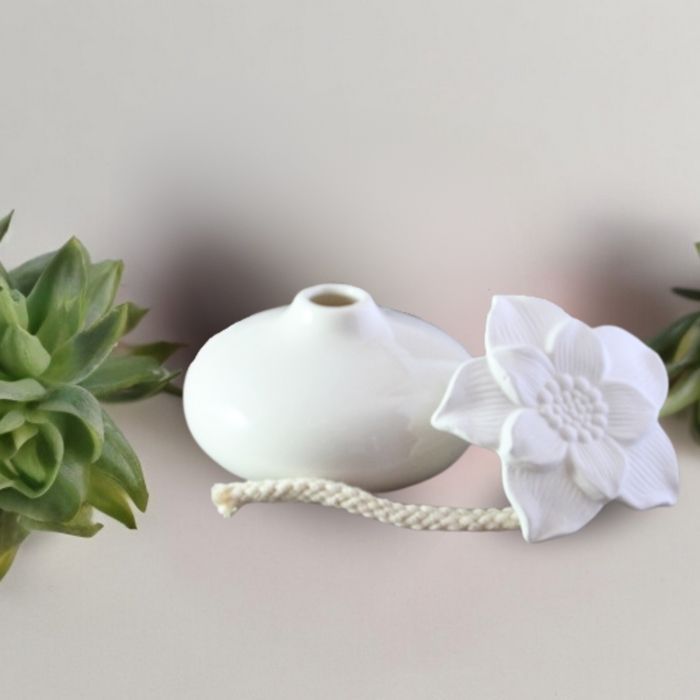 ZEN'AROME - Difusor capilar de narciso blanco - Decorativo y colorido - Difusión natural y saludable - 5 x 10 cm