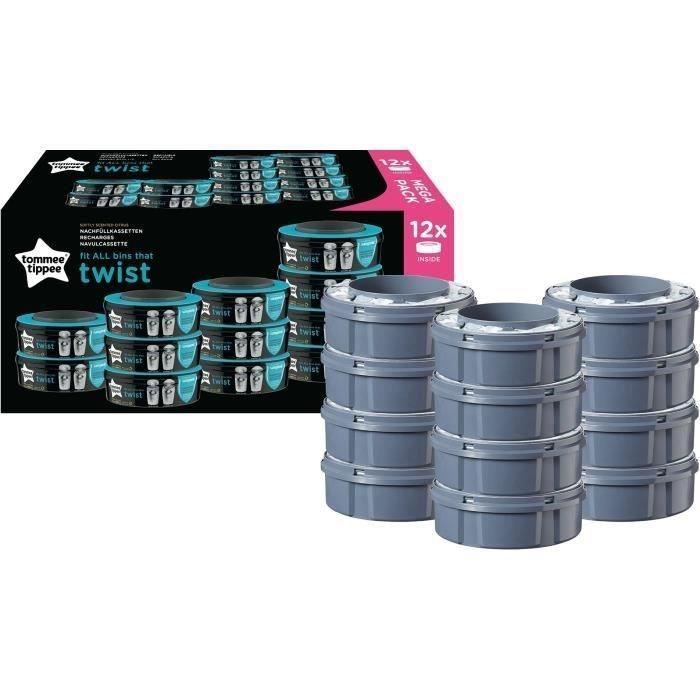 Tommee Tippee Refill Pads for Twist & Click and Sangenic TEC, Pack of 12