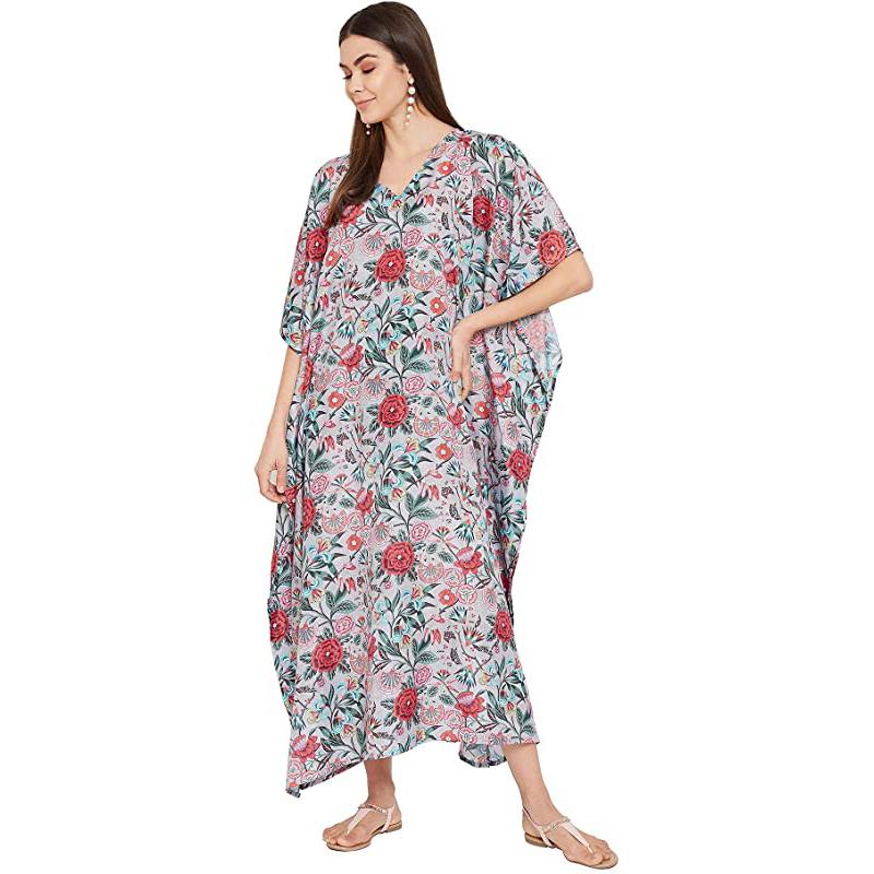 Robe maxi imprimée numérique pour femme, tenue de villégiature