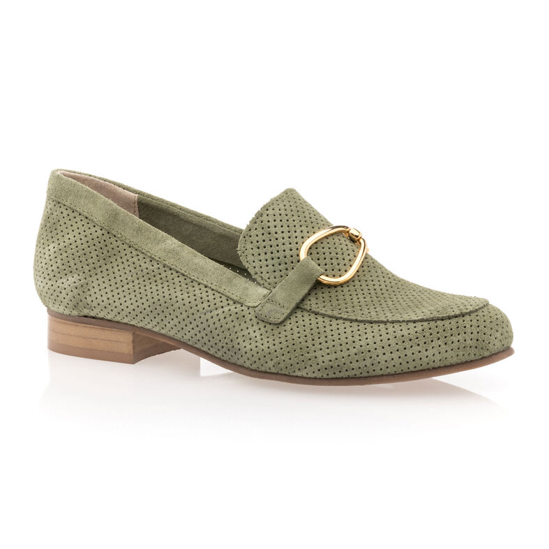 Grüne Damen-Loafer/Bootsschuhe