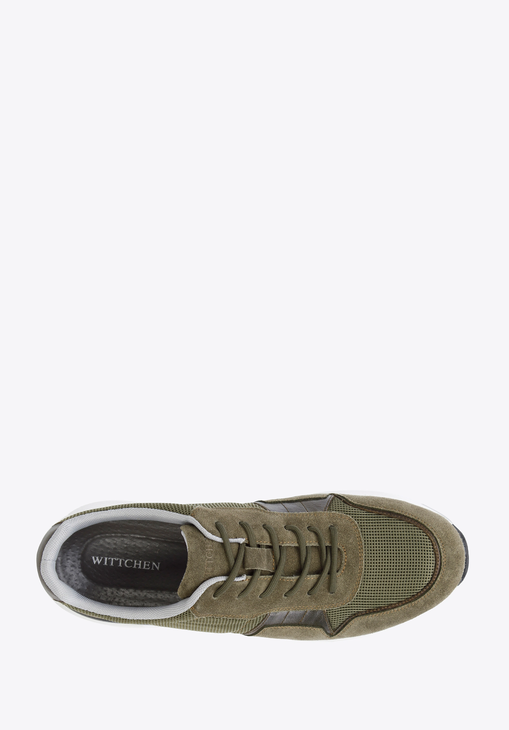 Męskie sneakersy zamszowe z elastycznymi wstawkami zielone
