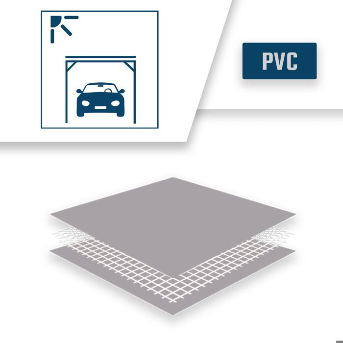 TECPLAST Carport Tarpaulin, Grey, 10x12 m XP640CP - 10-Year Warranty - Waterproof PVC Tarpaulin for Car Shelter - Made in France