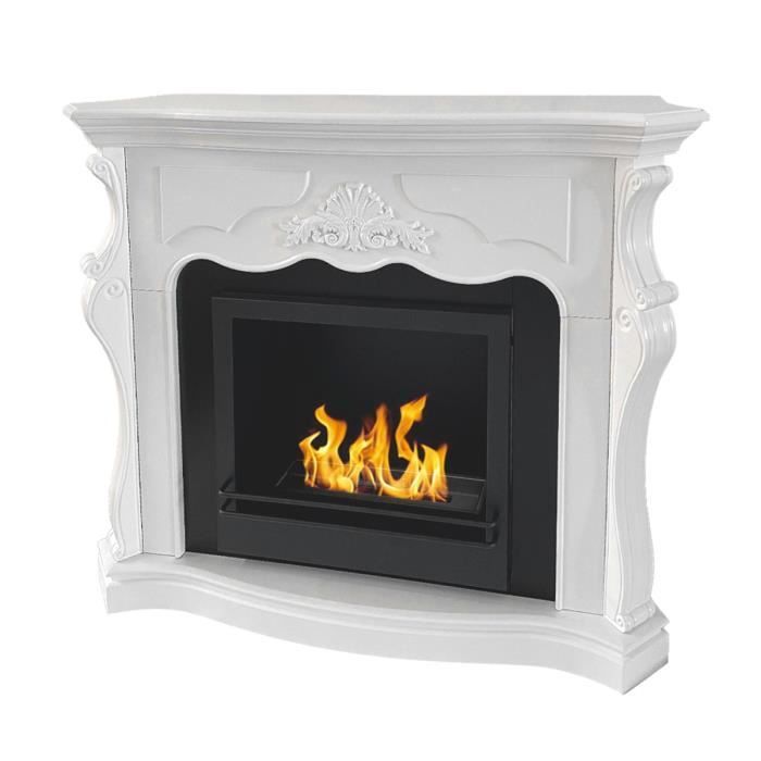 Chimenea de bioetanol - Parigi - Marco blanco clásico - Ecológica - Diseño elegante