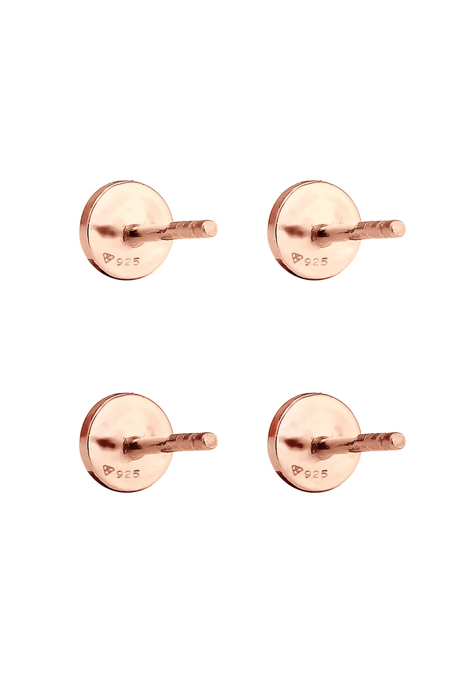 Elli Femmes Clous d'oreilles Set de 2 Martelées Brillantes en Argent Sterling 925