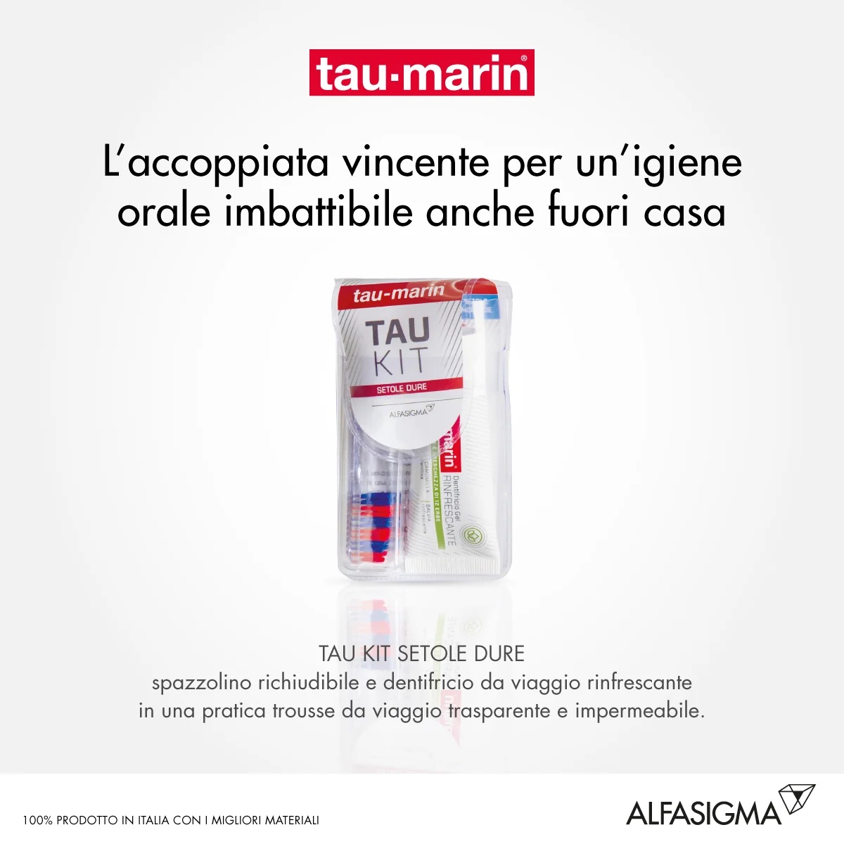 ALFASIGMA TAU MARIN Set bestehend aus Tau-Marin Hartzahnbürsten und erfrischender Kräutergel-Zahnpasta (20 ml)