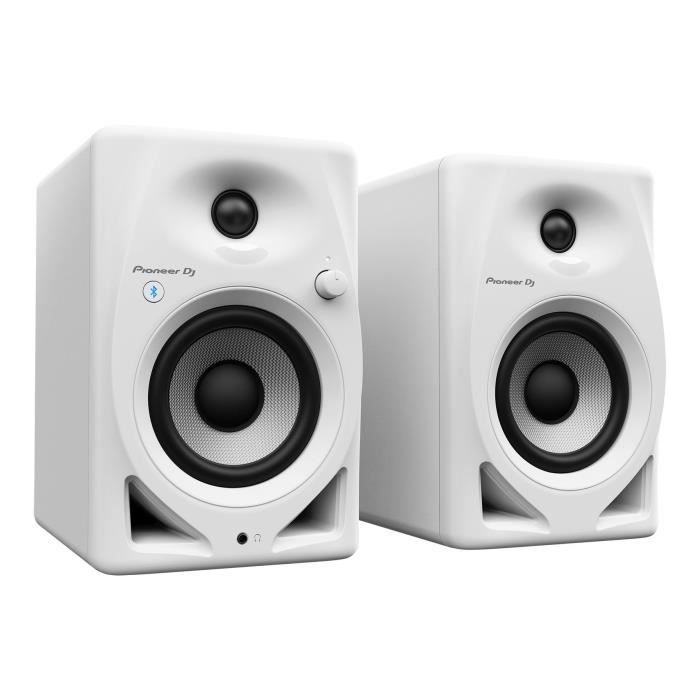 Pair of Pioneer DJ DM-40D-BT-W monitor speakers - Bluetooth - Bass Reflex - 2x19W - DJ or Production Mode - White
