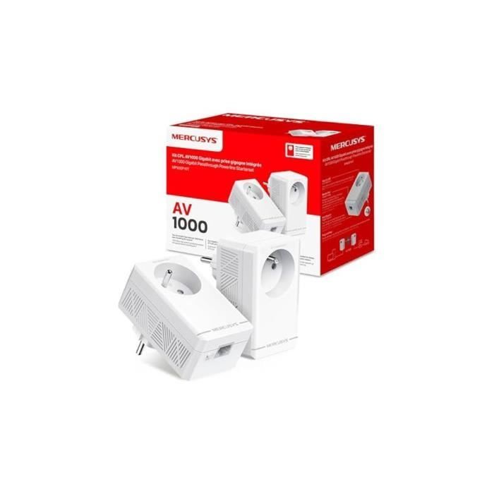 Kit CPL - MERCUSYS - MP500P - Vitesse 1000Mbps - Prise intégrée type F - Lot de 2