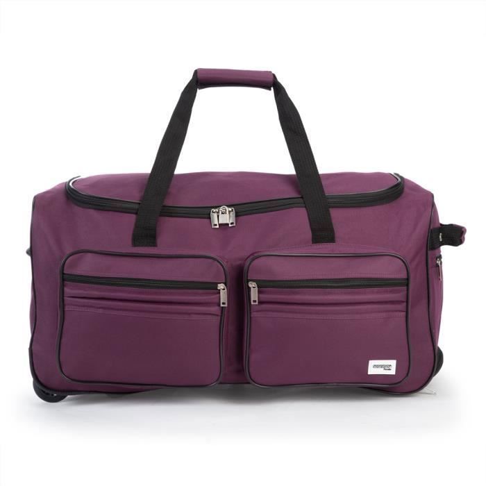 Monzana® 85L paarse reistas met wielen, trolley sporttas, telescopische handgreep, 2 vergrendelbare wielen