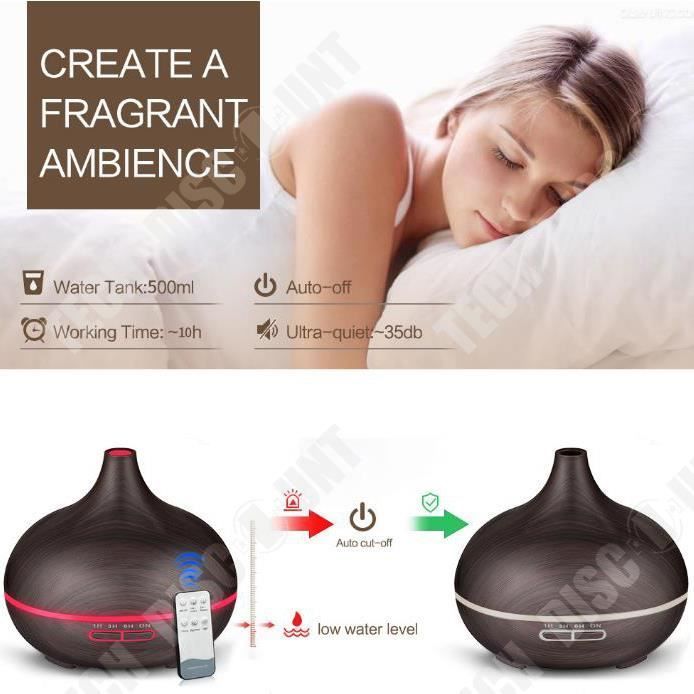 Luchtbevochtiger - TD® - 0,55L - Ultrastil - Afstandsbediening - Aromatherapie