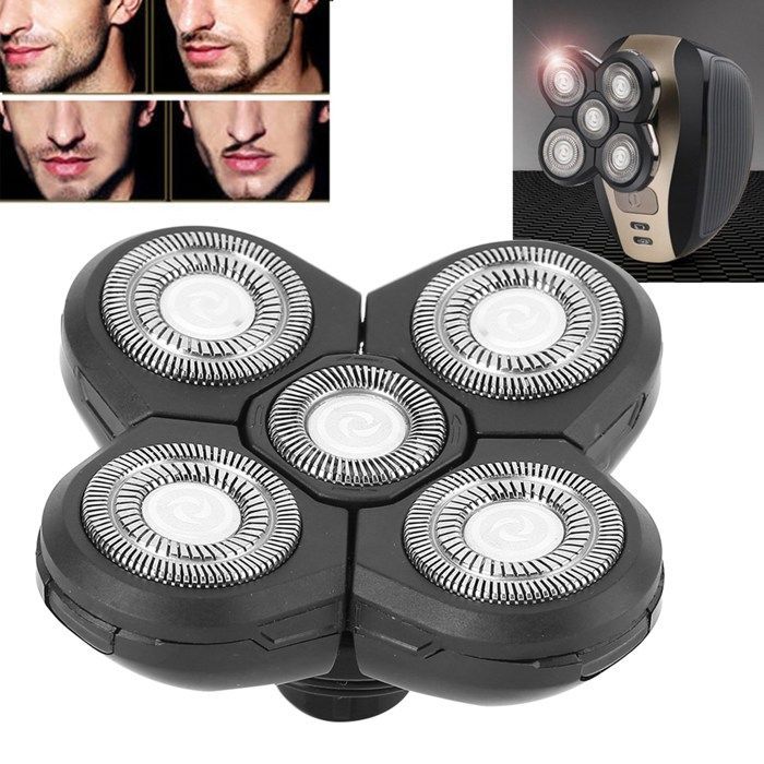 SALALIS Remplacement de rasoir électrique Rasoir à barbe électrique 5 lames, tête hygiene blaireau Tête de coupe de rechange 5