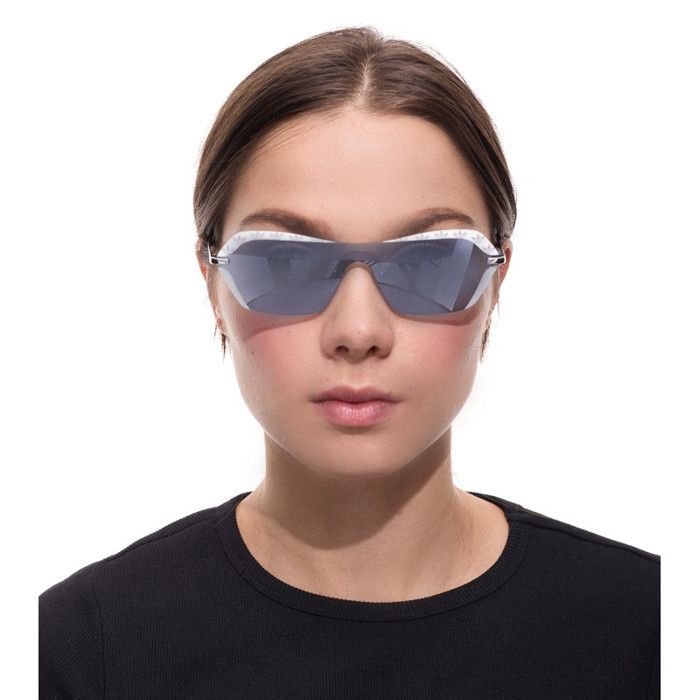 lunettes de soleil Adidas pour femme, lunettes à effet miroir, catégorie de filtre 2, blanc/bleu/argent