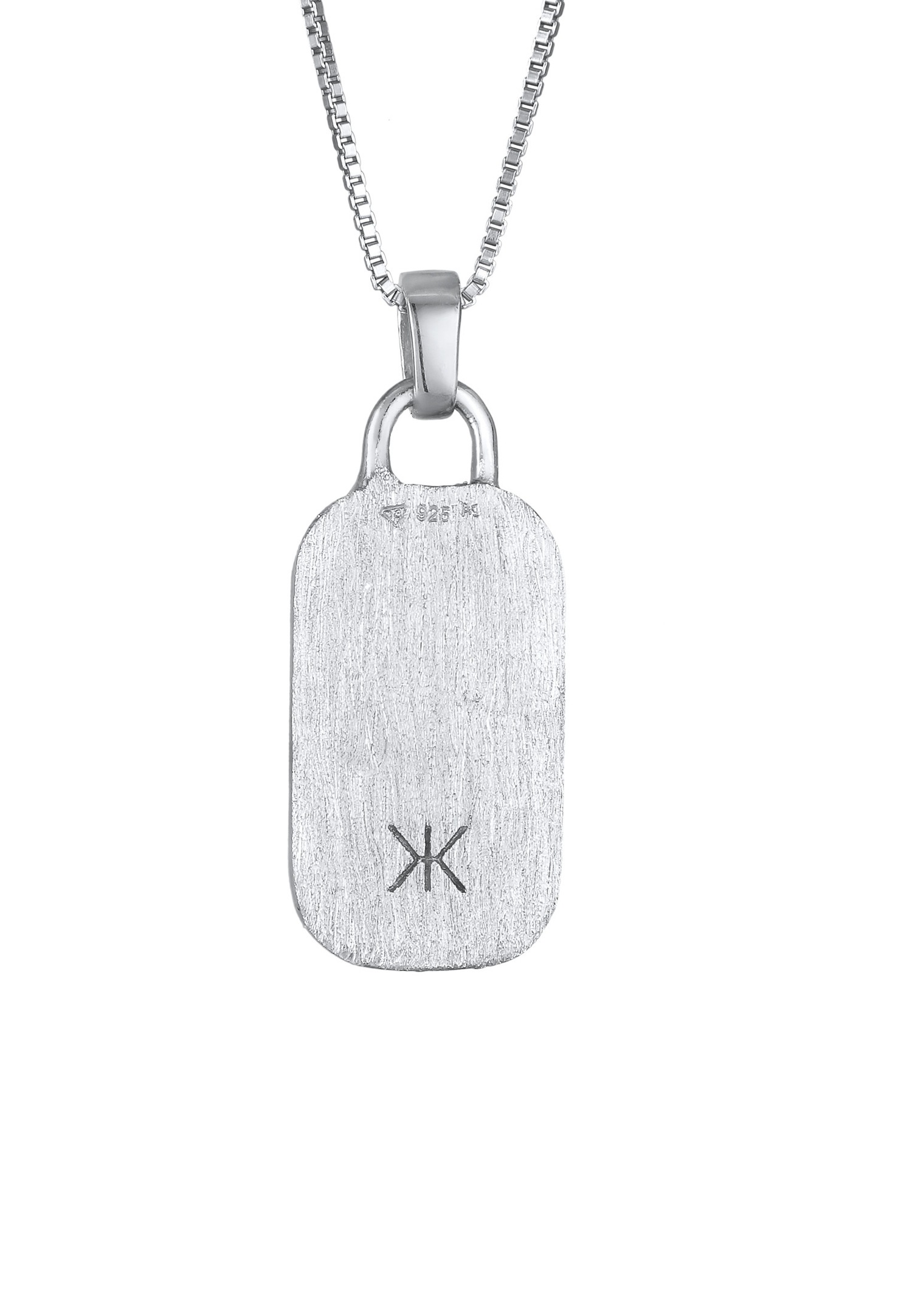 KUZZOI Hommes Pendentif Plaque Martelé Military en argent sterling 925