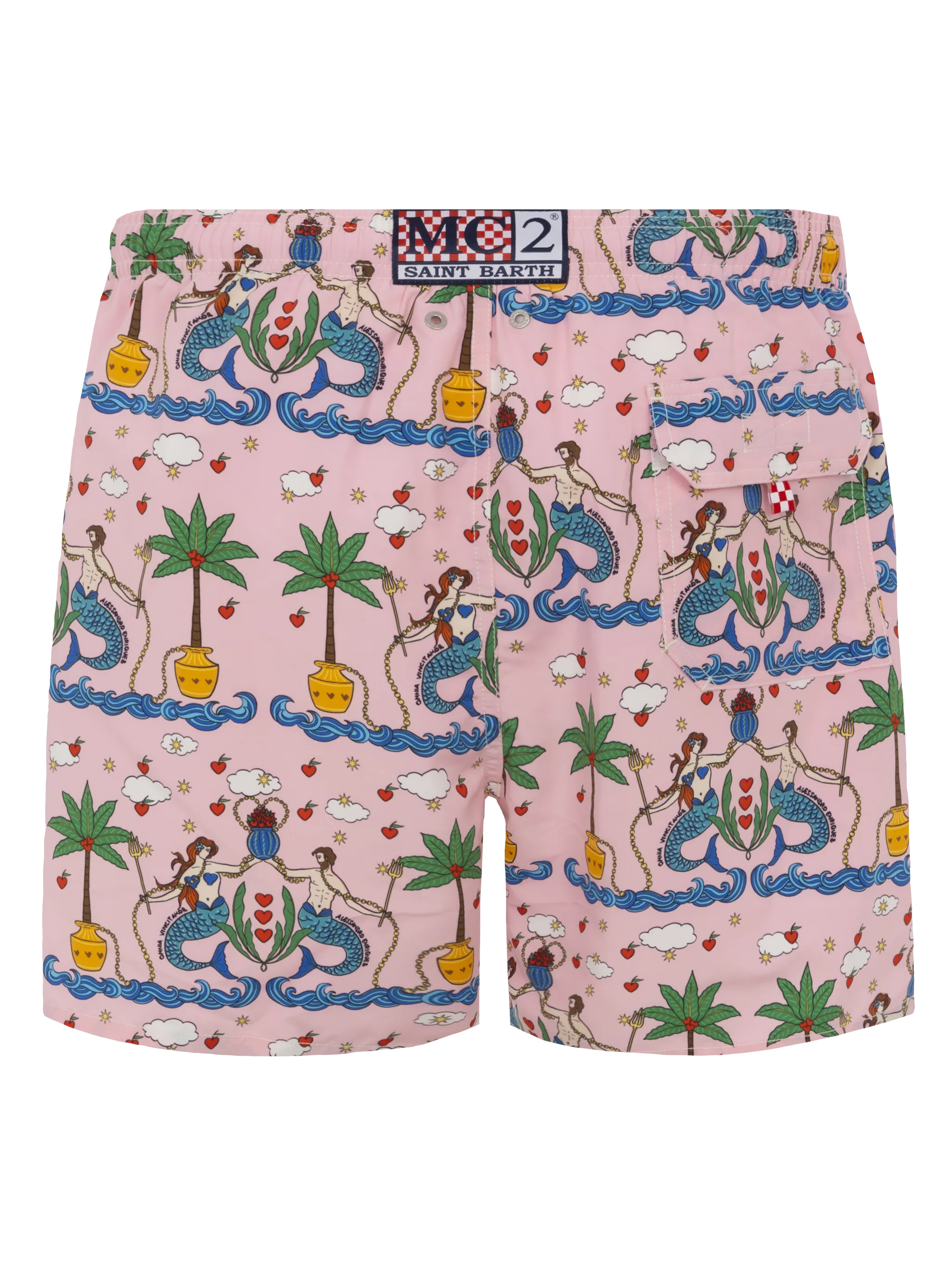 Costume mare lunghezza media Gustavia con stampa sirena | ALESSANDRO E
