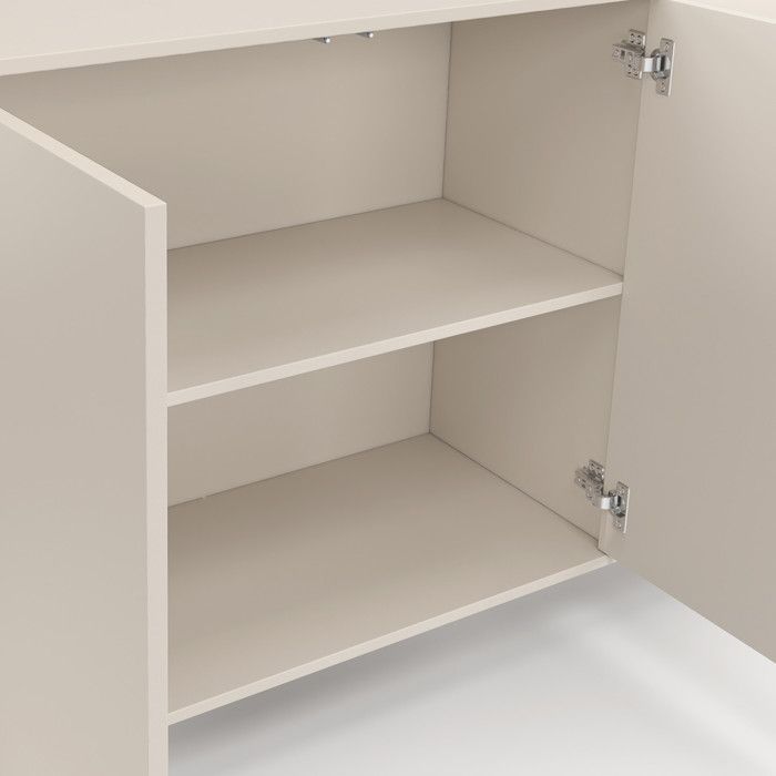 IDMARKET BERTILLE dressoir van 160 cm met 4 deuren, beige houtafwerking