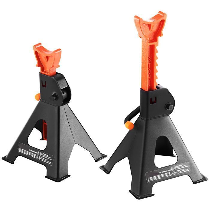 Velas Duoku - Capacidad de 3 toneladas (6600 lb) - Altura ajustable de 10,8 a 16,3 pulgadas - Par con doble bloqueo