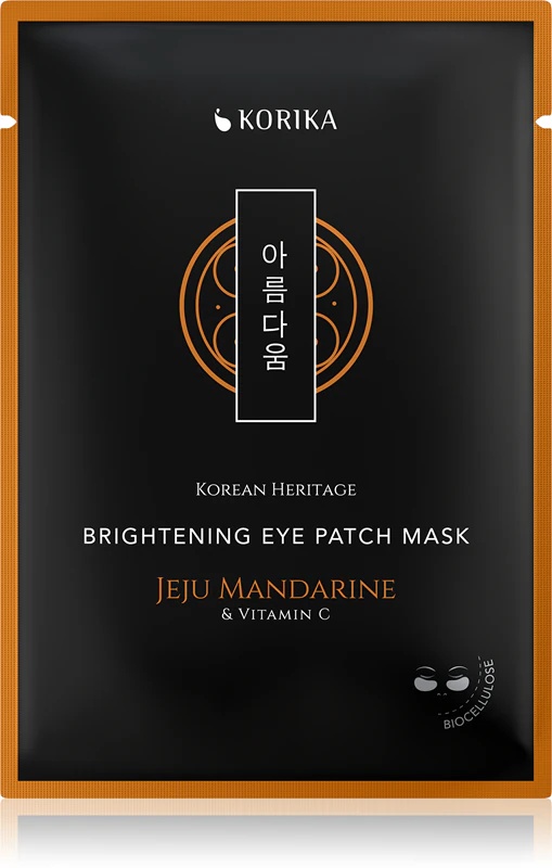 KORIKA Korean Heritage Brightening Eye Patch Mask maska za posvetlitev oči Jeju Mandarina & Vitamin C maska za posvetlitev oči