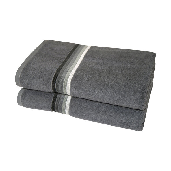 Bath towel, set of 2, anthracite