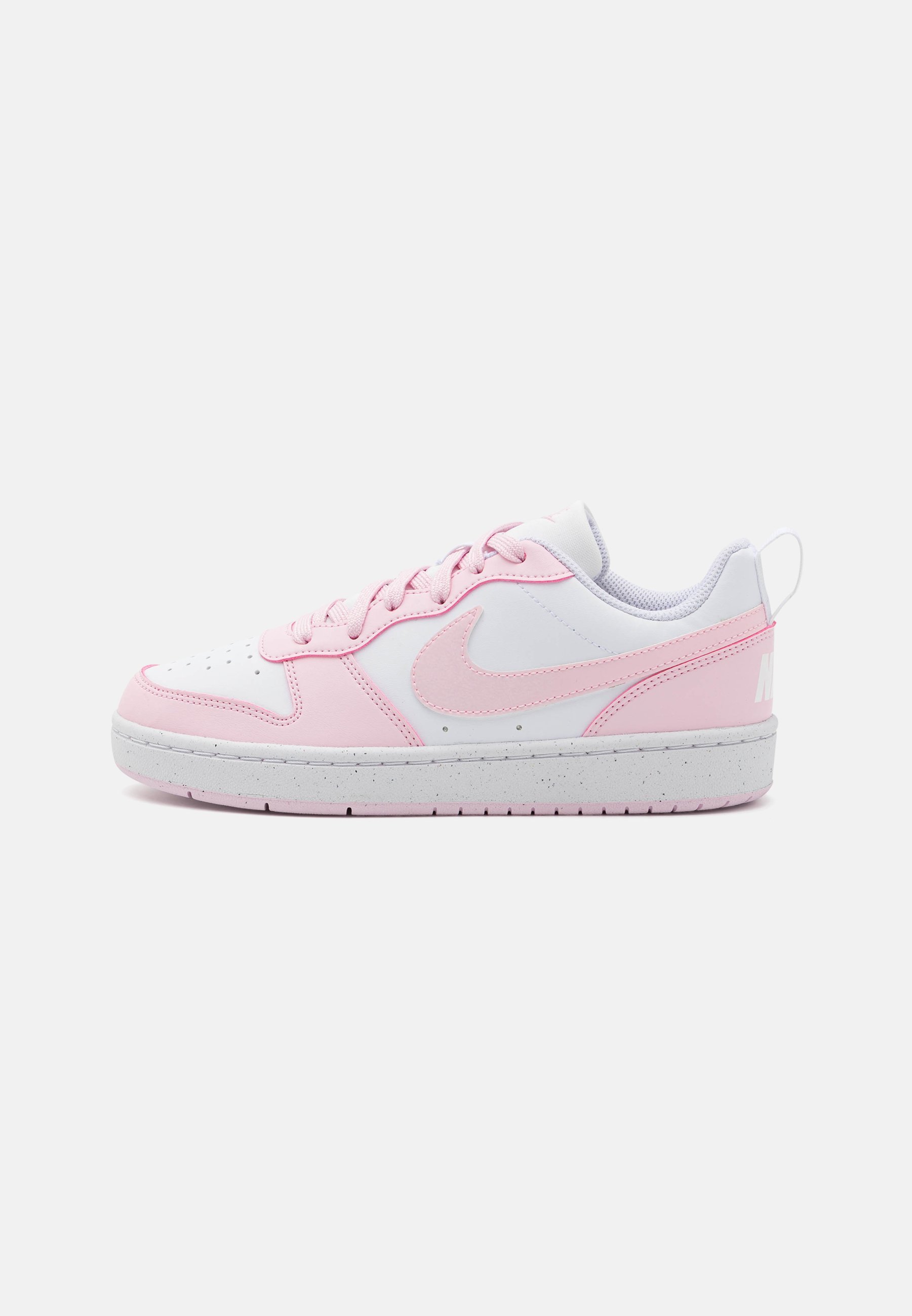 Nike Sportswear COURT BOROUGH LOW UNISEX - Sneaker - weiß/rosa Schaumstoff