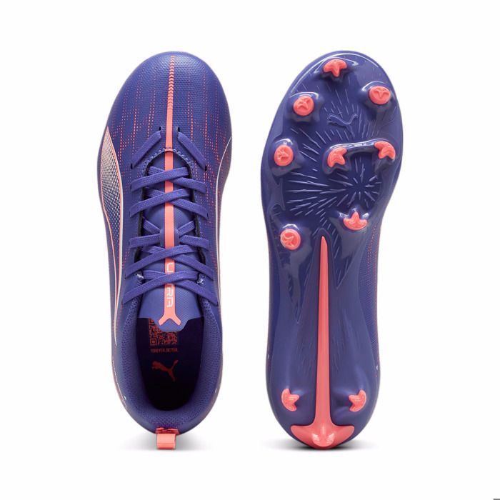 Botas de fútbol infantiles - Puma - Ultra Play FG/AG - Azul - Transpirables - Tacos moldeados