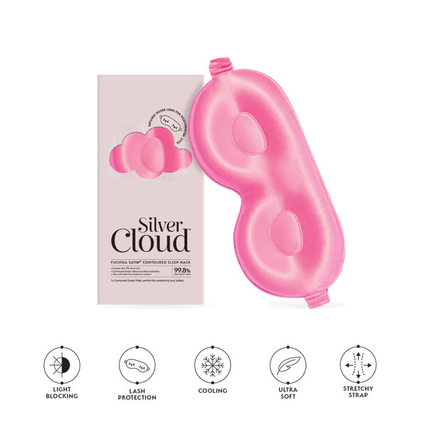 Kulma na obličej Silver Cloud Fuchsia Heatleless Curler a maska na spaní s konturovacím efektem fuchsie