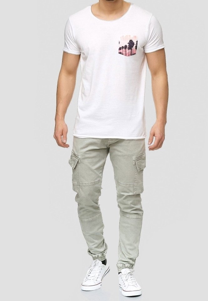 INDICODE JEANS Pantaloni cargo - grigio chiaro