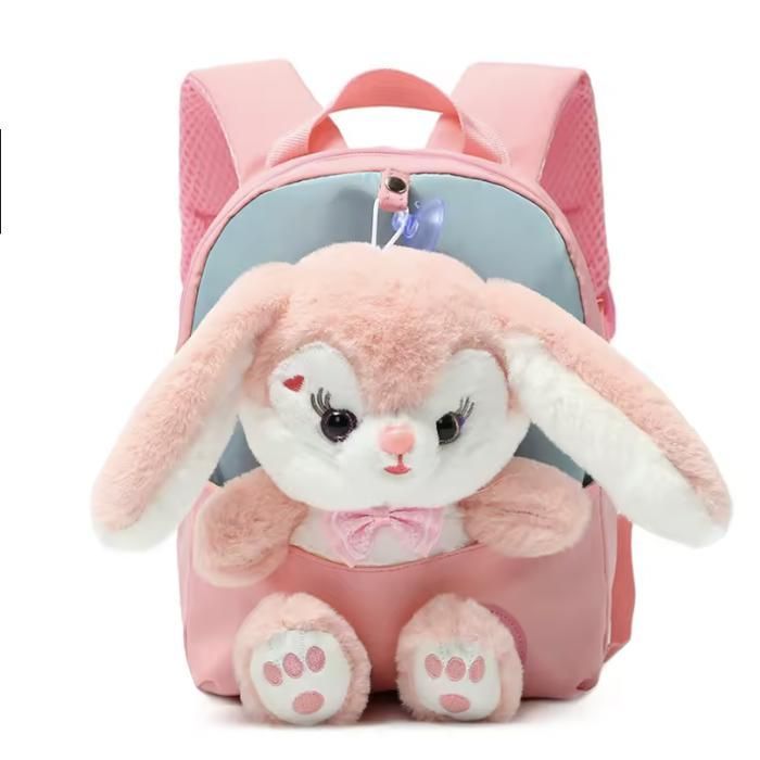 Sac à Dos Enfant Lapin en Peluche 22x26 cm – Cartable Maternelle Imperméable 1 à 6 Ans – Sac Crèche Léger et Mignon