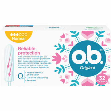 OB Pålitelige Beskyttelsestamponger Originale Normale Moderat Flow Tamponger 32 enheter 32 enheter