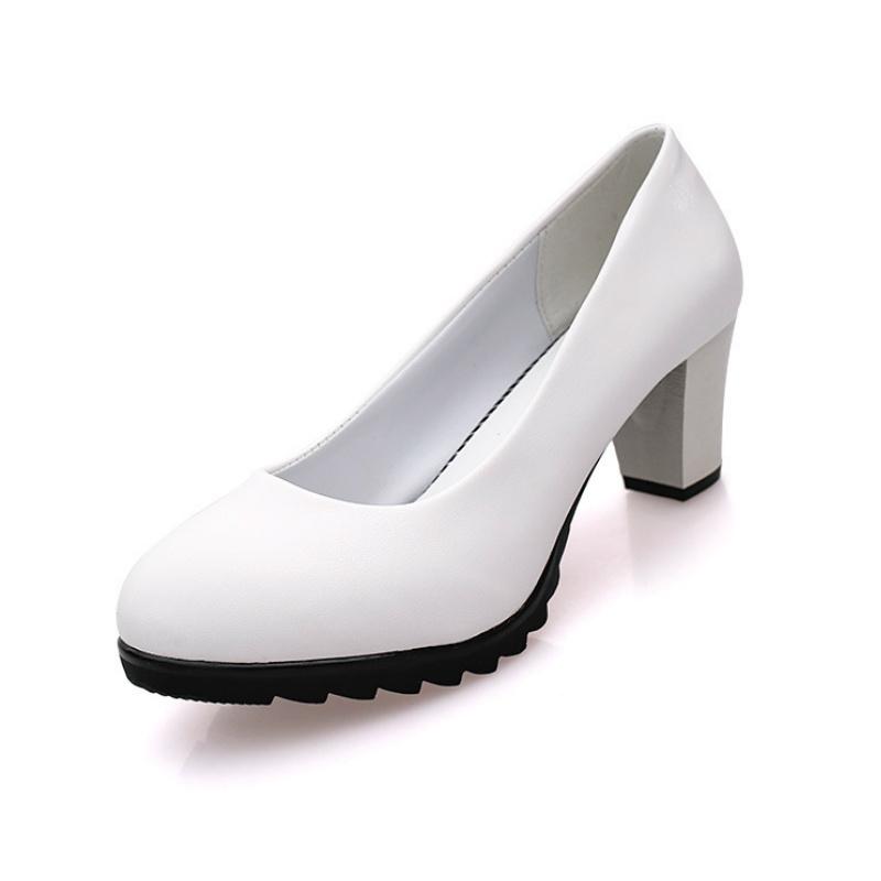 Décolleté da donna a punta con tacco alto, impermeabili, con plateau, scarpe da ufficio da donna, taglie grandi, scarpe da lavoro da donna, scarpe da matrimonio