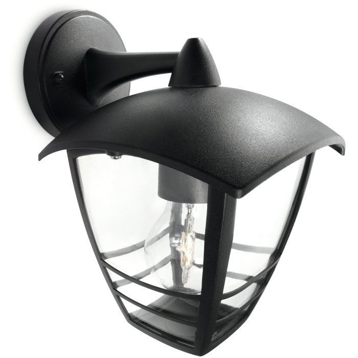 Aplique de pared exterior - PHILIPS - Creek - Orientación hacia abajo - Negro - IP44