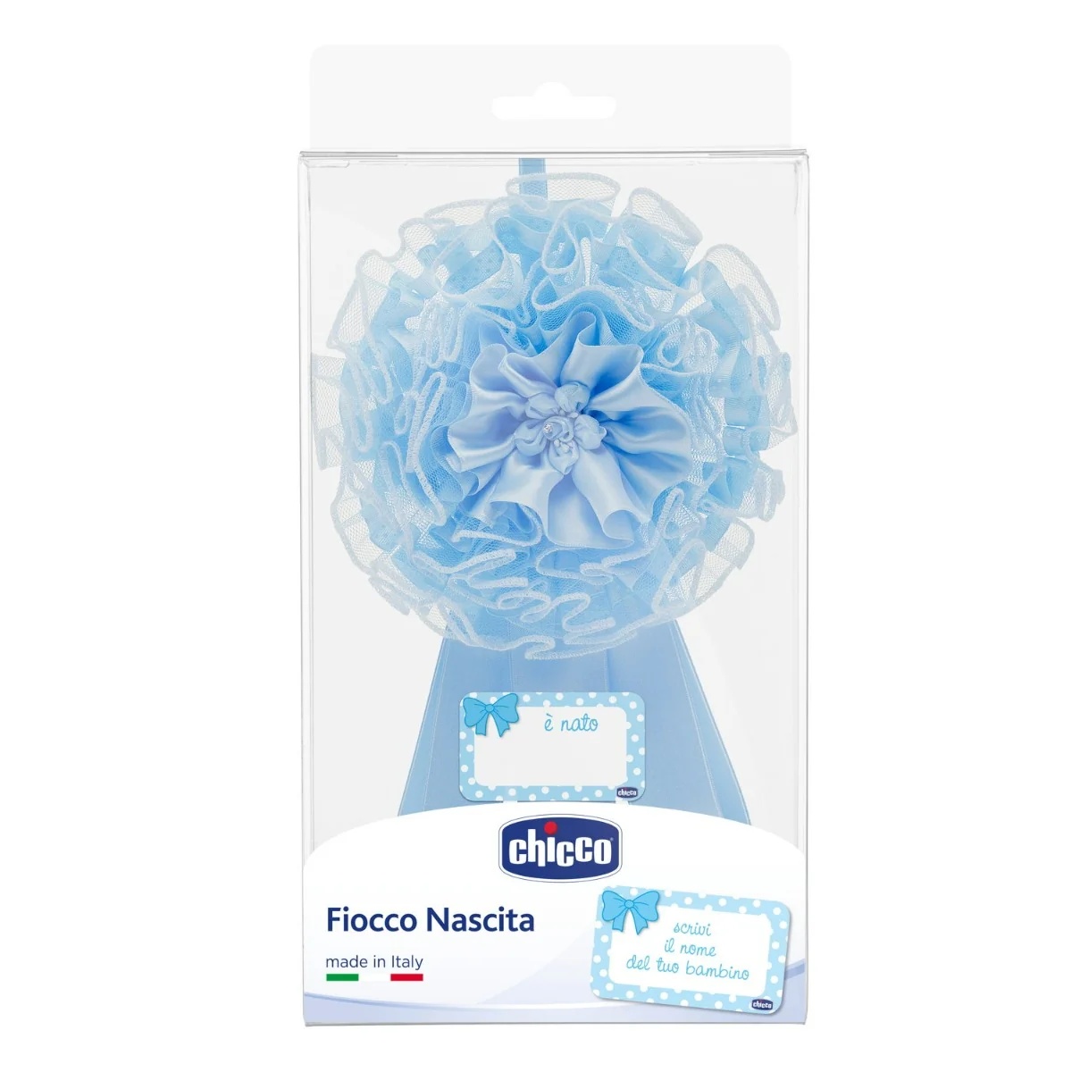 CHICCO Chicco Nœud pour nouveau-né en satin bleu et tulle
