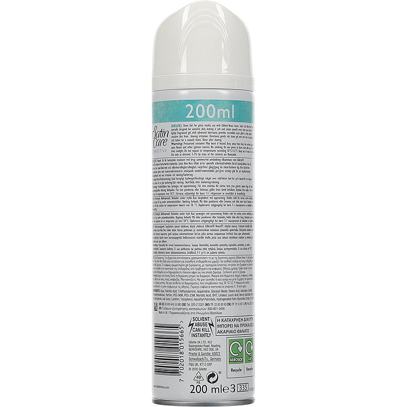 Gillette Gillette Satin Care 200 ml, känslig hud
